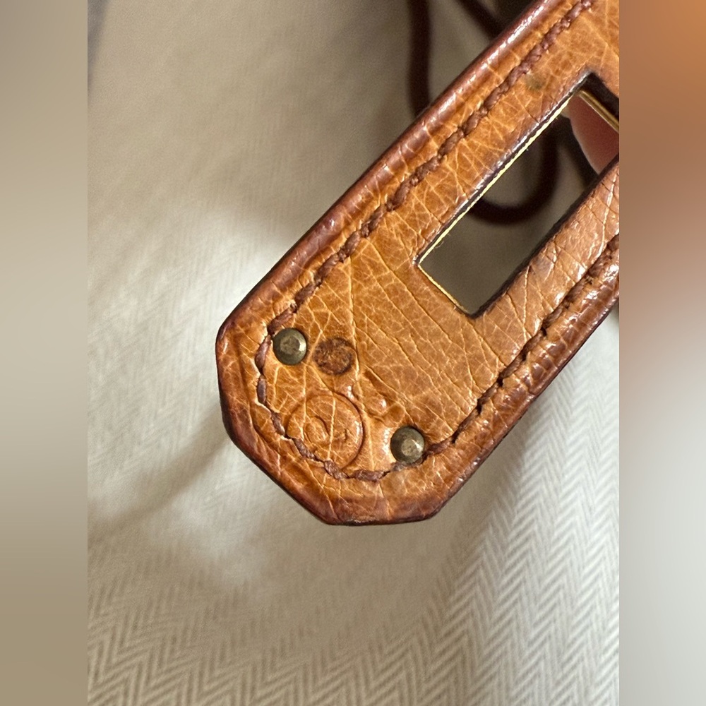 Hermes Cognac Ostrich Leather Kelly 32 - Picture 9 of 16